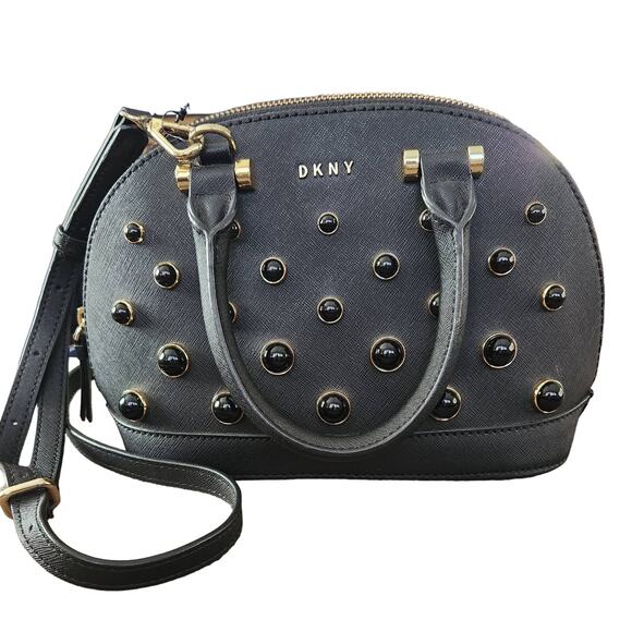 DKNY - Leather Crossbody Purse/Shoulder Bag - Beaded Handbag with Dustbag *NEW* - Picture 1 of 4